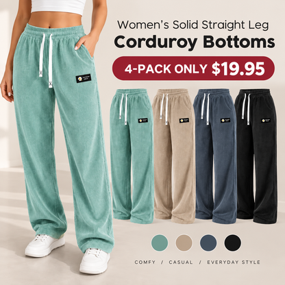 🔥 [LAST DAY SALE] Women's Solid Straight-Leg Corduroy Pants