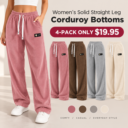🔥 [LAST DAY SALE] Women's Solid Straight-Leg Corduroy Pants