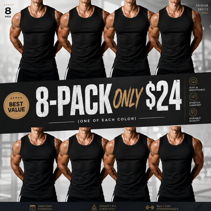 💝💝Men's Wide Strap Ribbed Tank Top