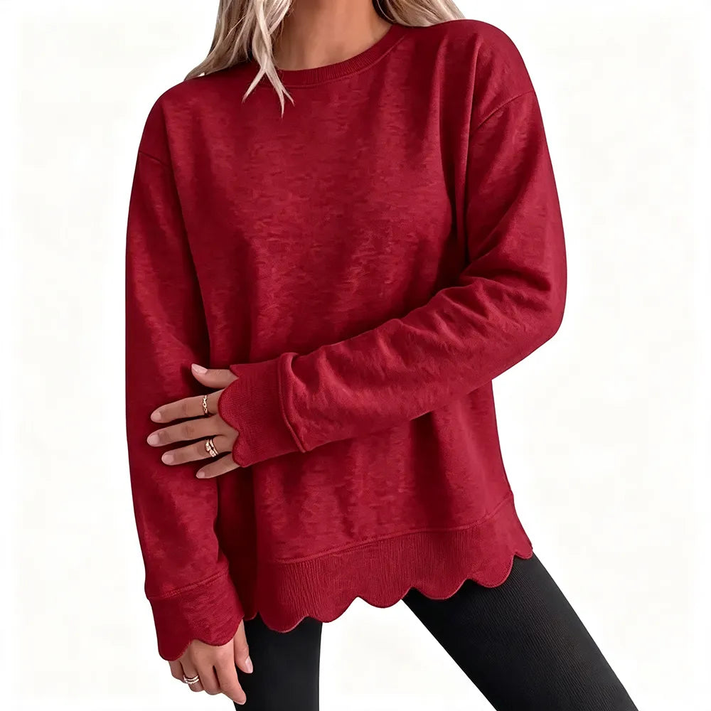 Women's Heather Crew Neck Oversized Tunic Sweatshirt