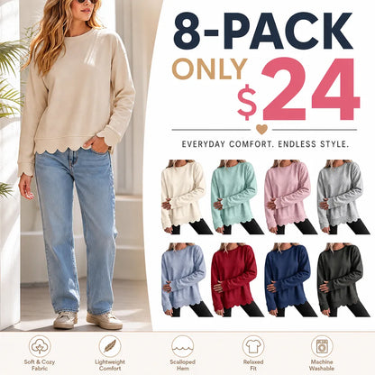 Women's Heather Crew Neck Oversized Tunic Sweatshirt