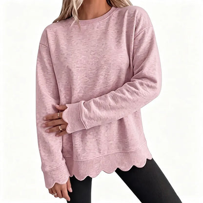 Women's Heather Crew Neck Oversized Tunic Sweatshirt